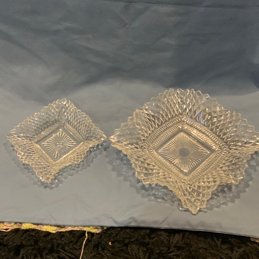 Vintage Clear Glass Candy Dishes Unmarked